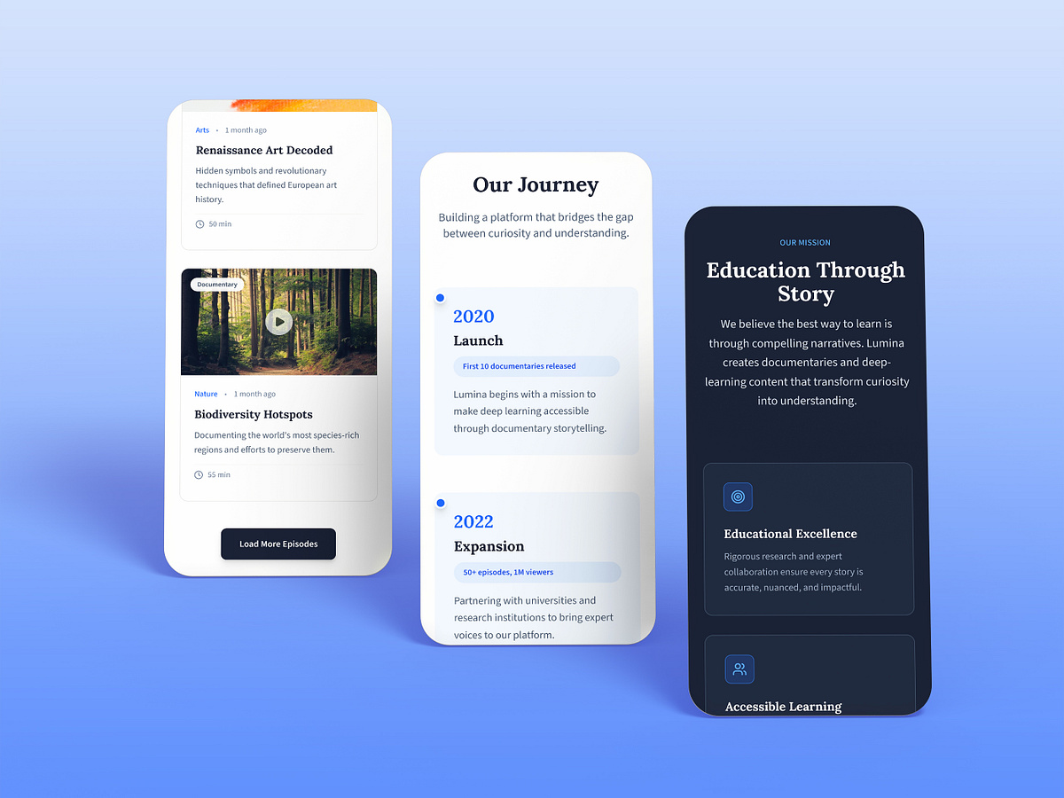 Lumina: Mobile-Responsive Educational Media Platform Image 1