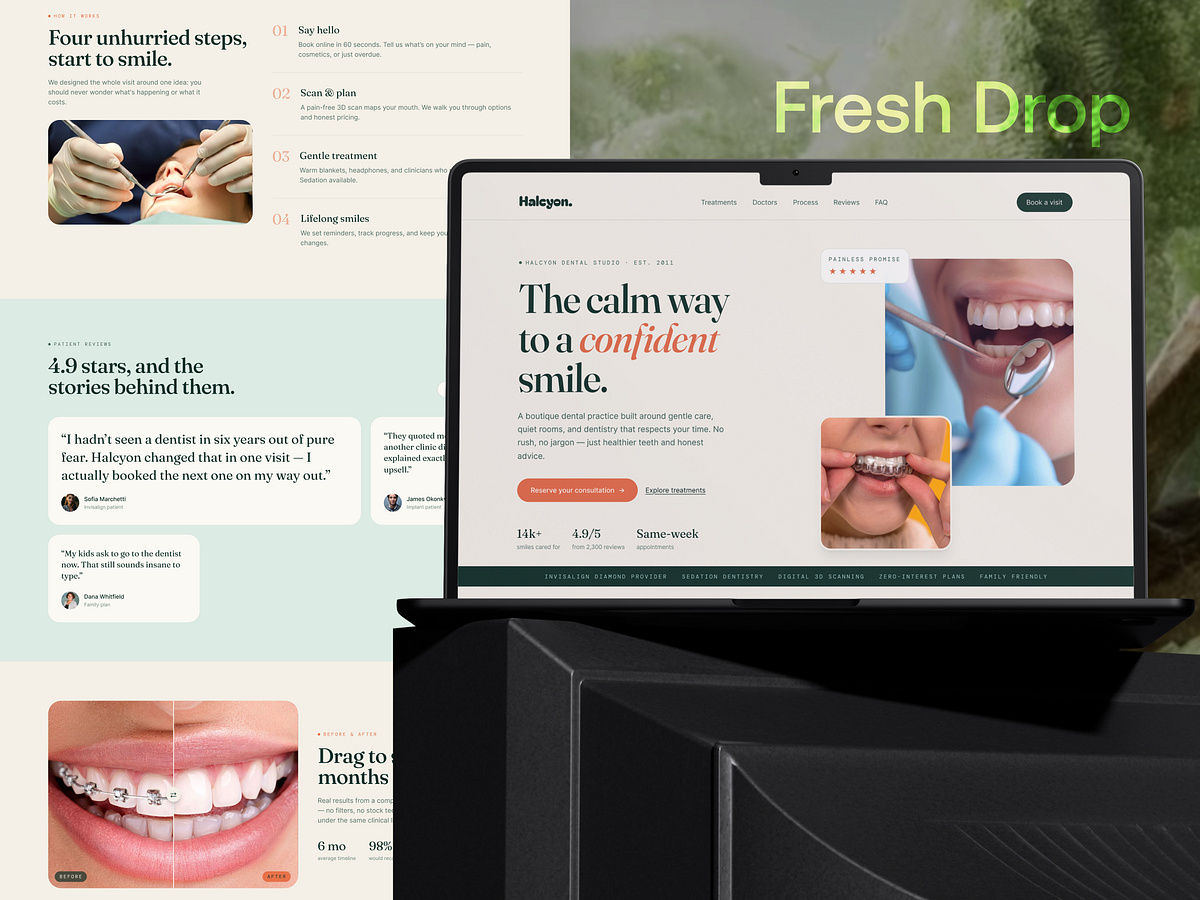 Halcyon Dental — Modern Healthcare Website Image 0