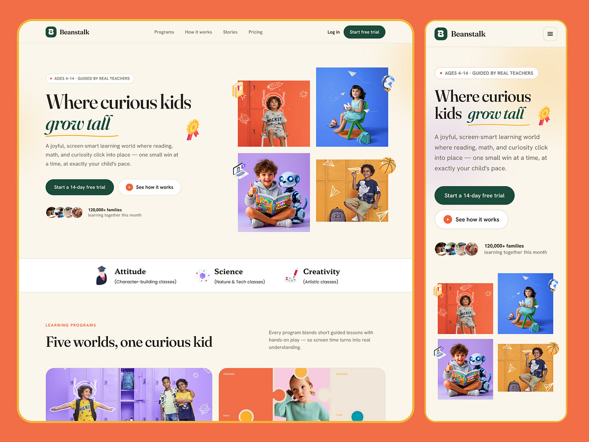 Kids Learning Website Design Image 0