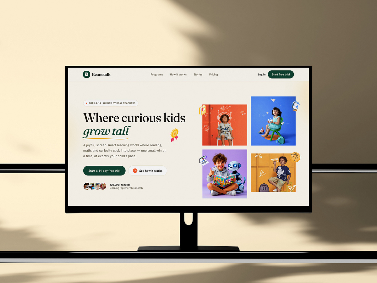 Beanstalk — Kids School Website UI/UX Image 4