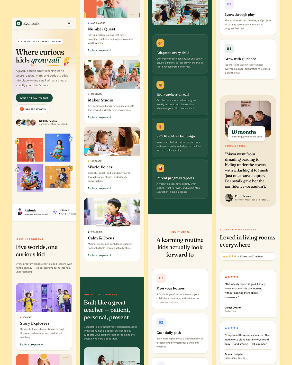 Beanstalk — Kids School Website UI/UX Image 6
