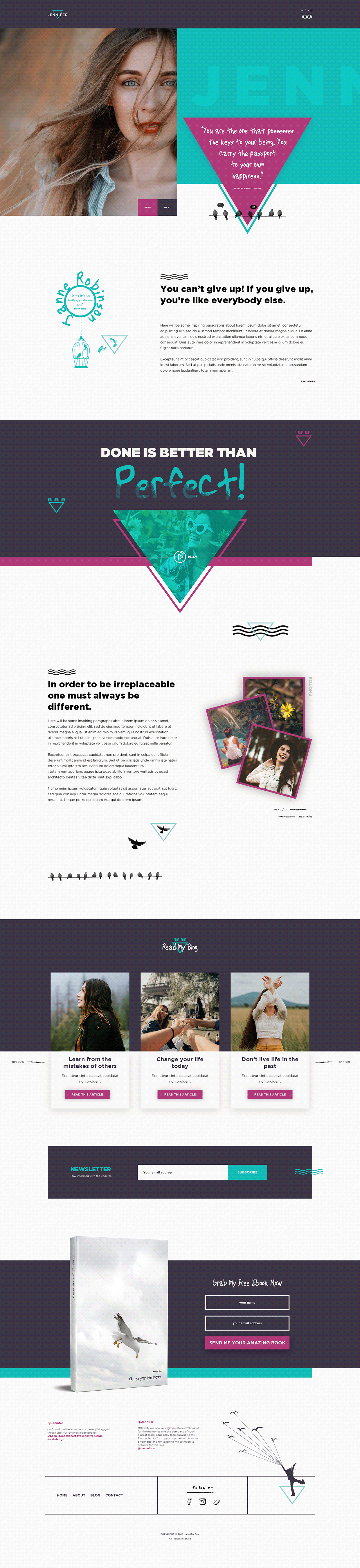 Jennifer Writer Blog PSD Template Image 0