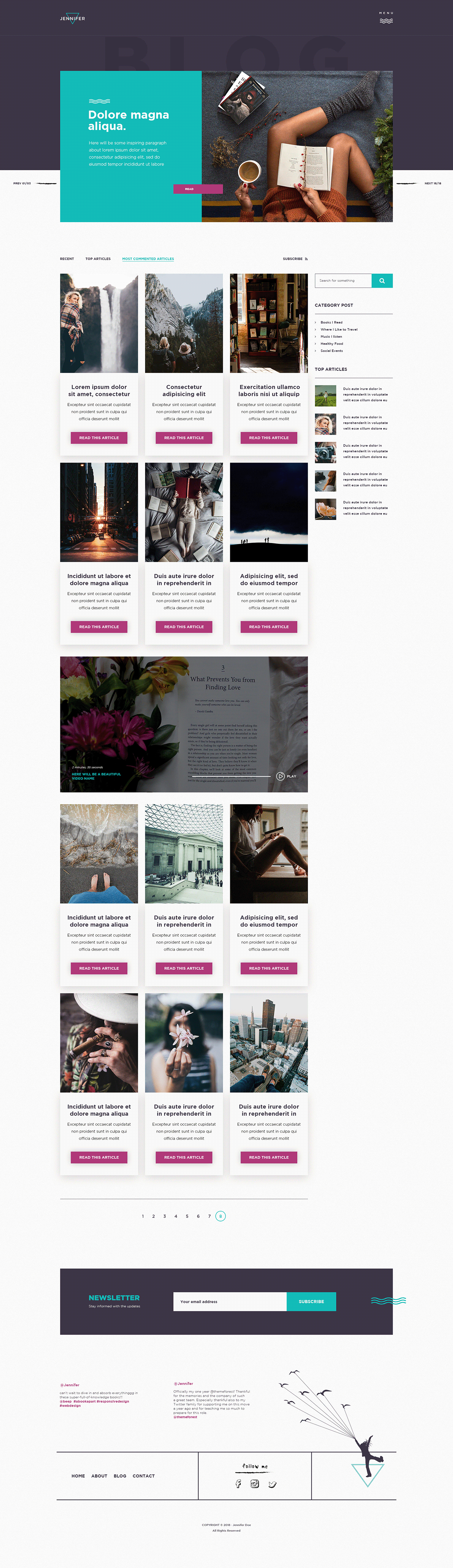 Jennifer Writer Blog PSD Template Image 1