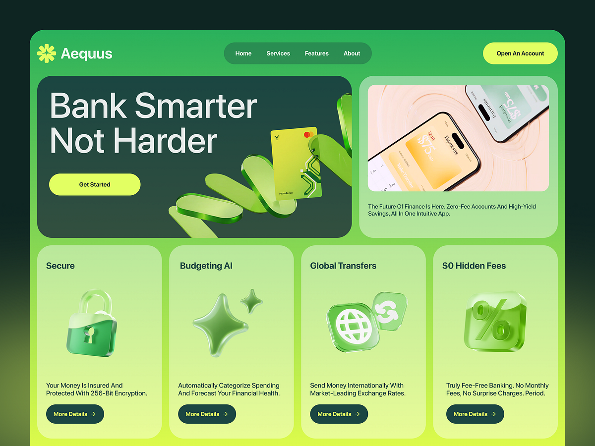 Aequus - Digital Banking Web Design