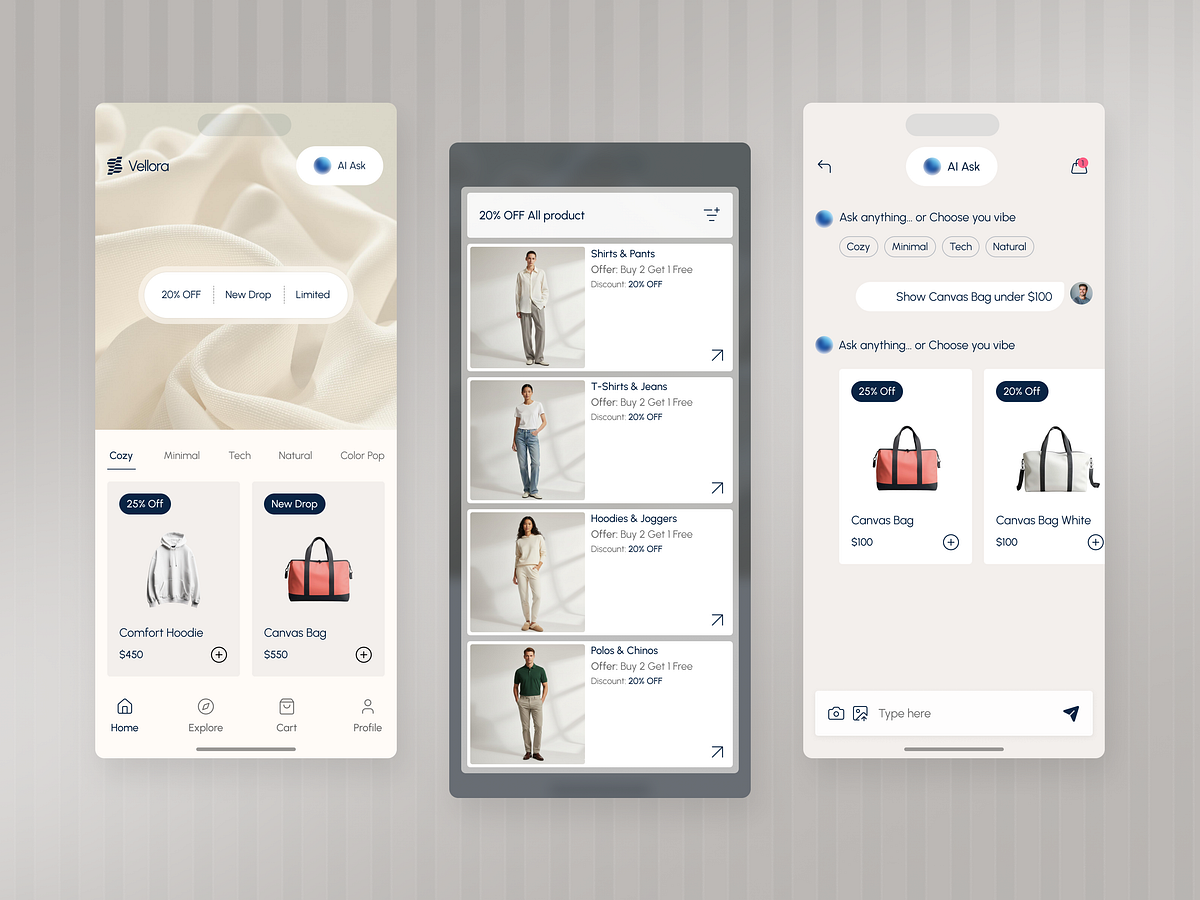 Ai ecommerce app design