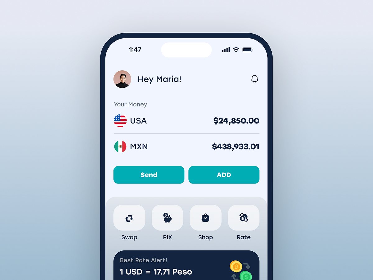 International Money Transfer App Design Image 0