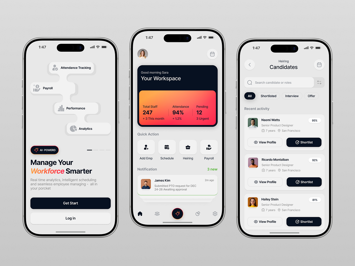 AI-Powered HR Mobile App Design