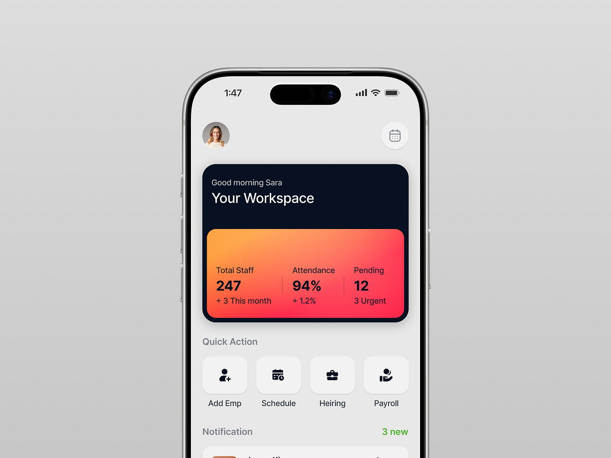 AI-Powered HR Mobile App Design Image 2