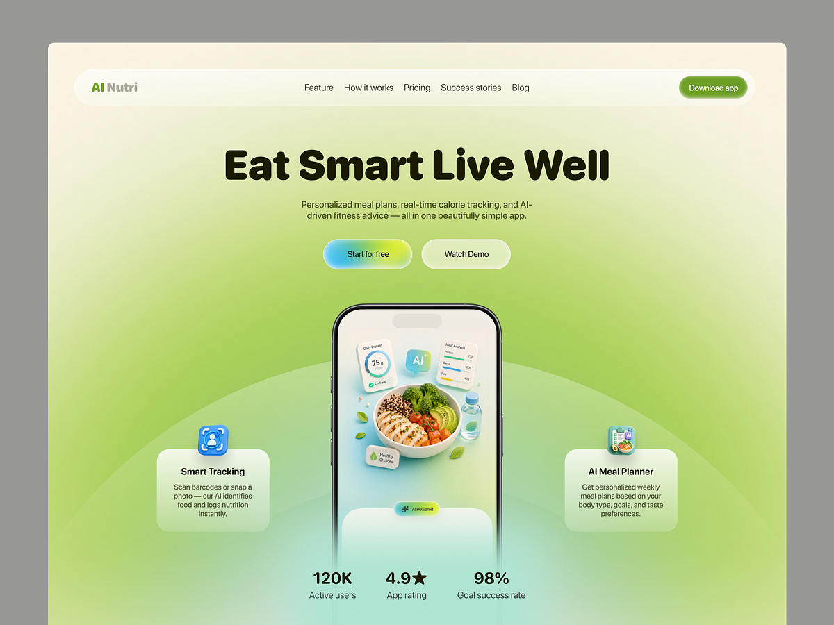 Personal AI Nutritionist Landing Page