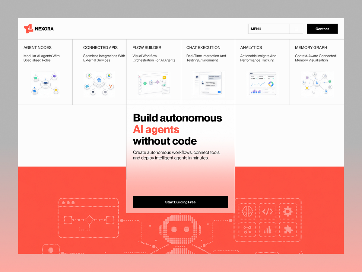 AI Agent Building Platform Web Design