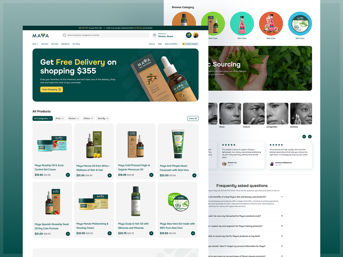 Maya: E-Commerce Website Design