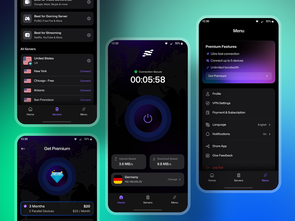 Vipiyan: VPN Mobile App - Complete UI/UX Design Image 0