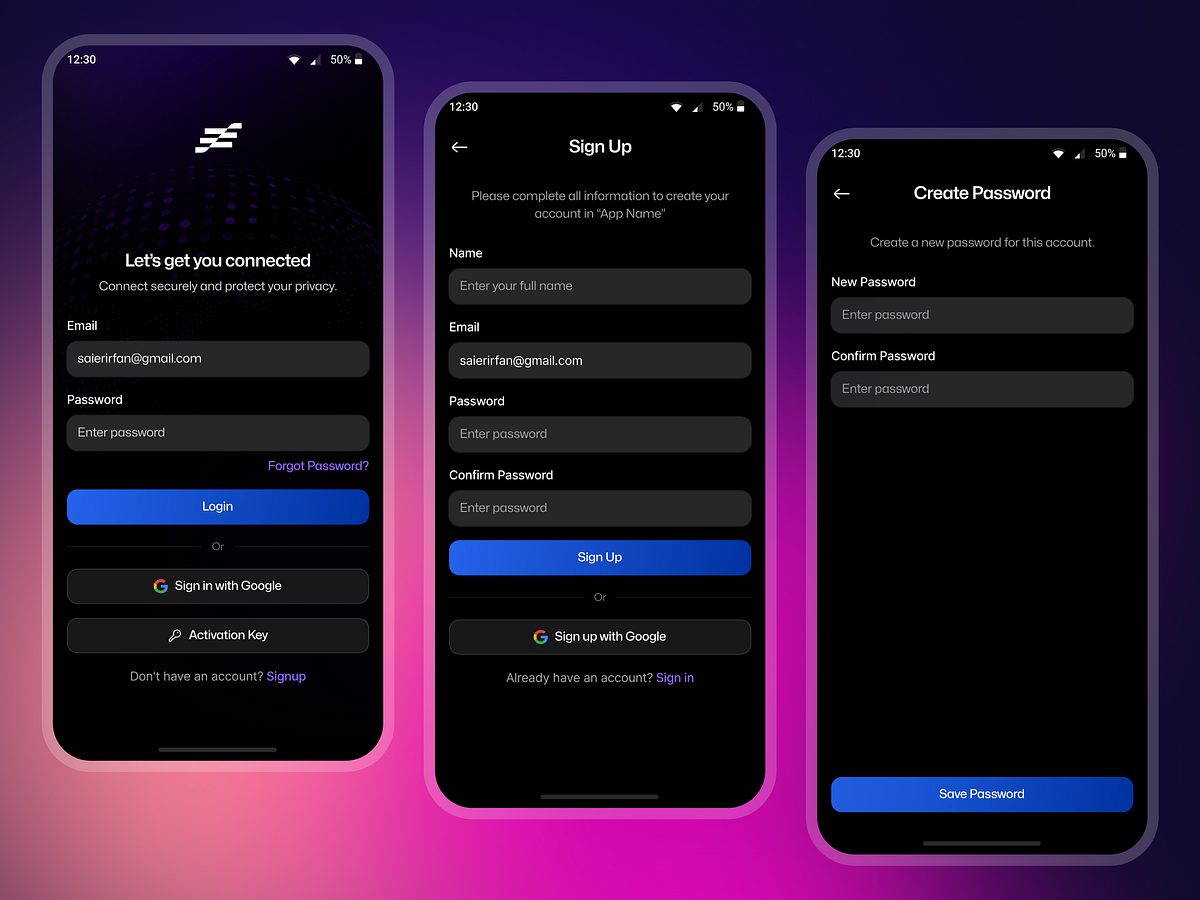 Vipiyan: VPN Mobile App - Complete UI/UX Design Image 2