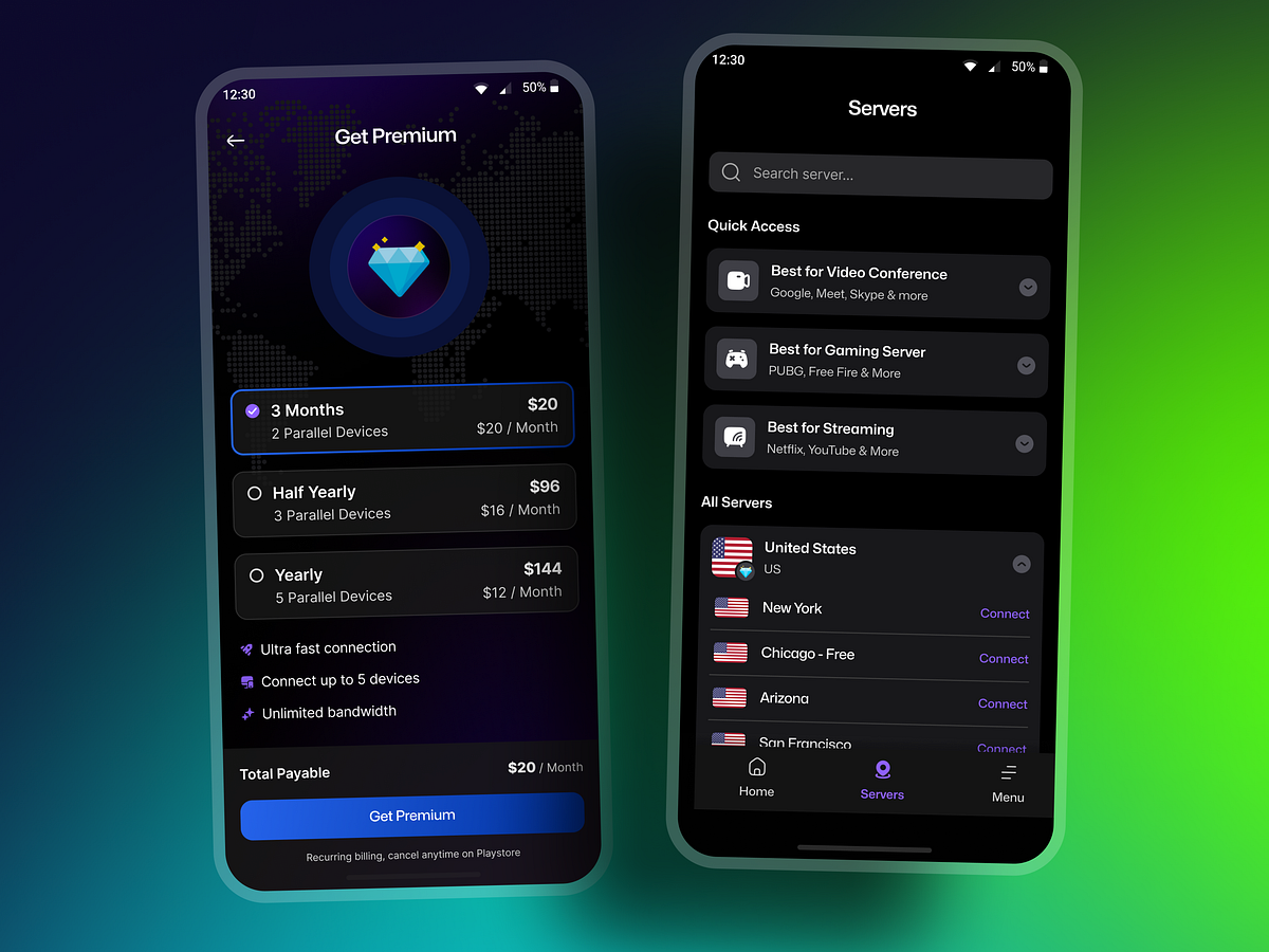 Vipiyan: VPN Mobile App - Complete UI/UX Design Image 5