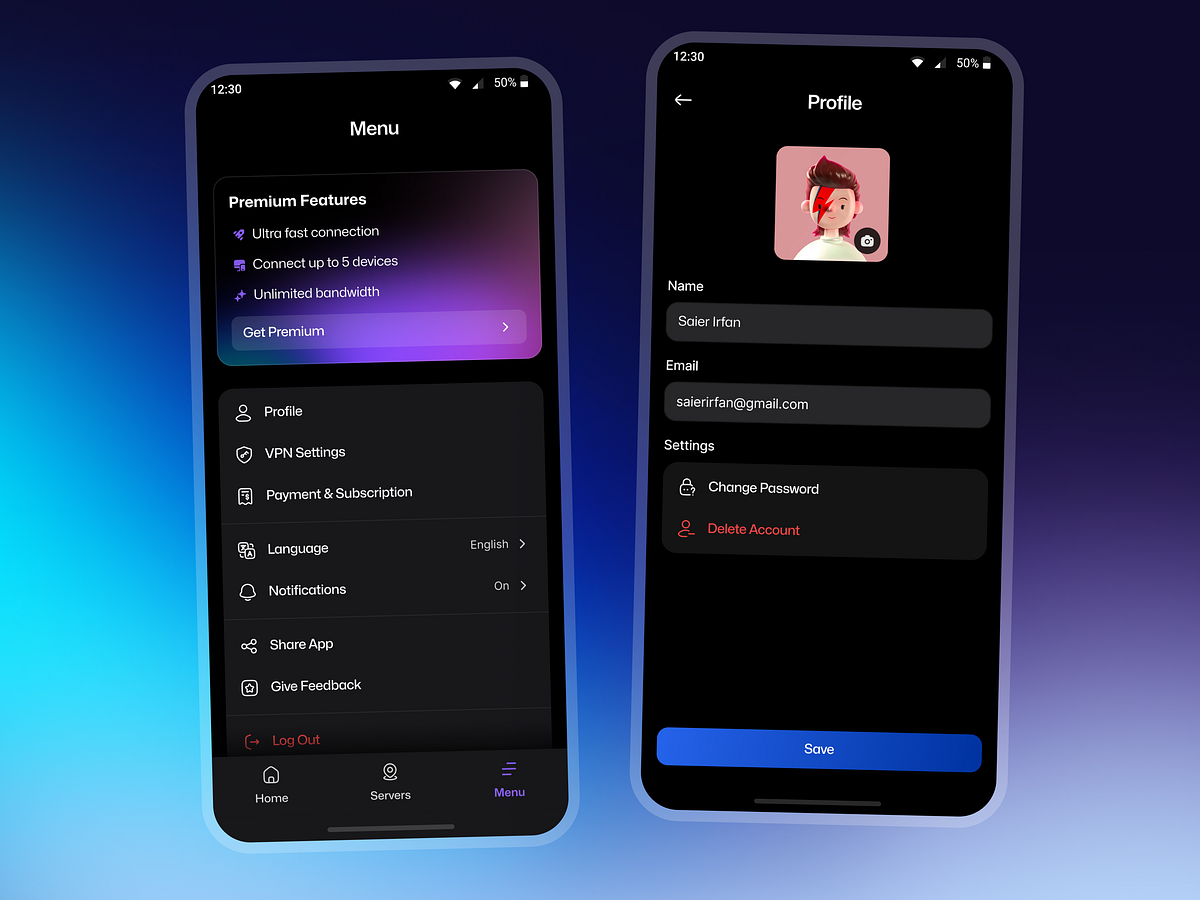 Vipiyan: VPN Mobile App - Complete UI/UX Design Image 6