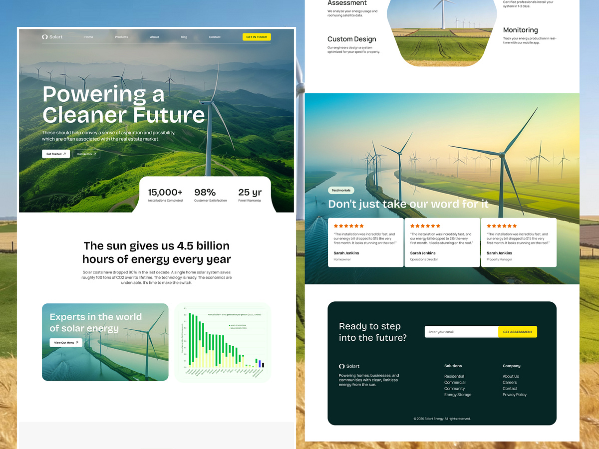 Solart - Solar Energy Landing Page UI/UX