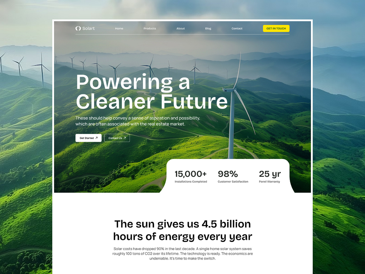 Solart - Solar Energy Landing Page UI/UX Image 0