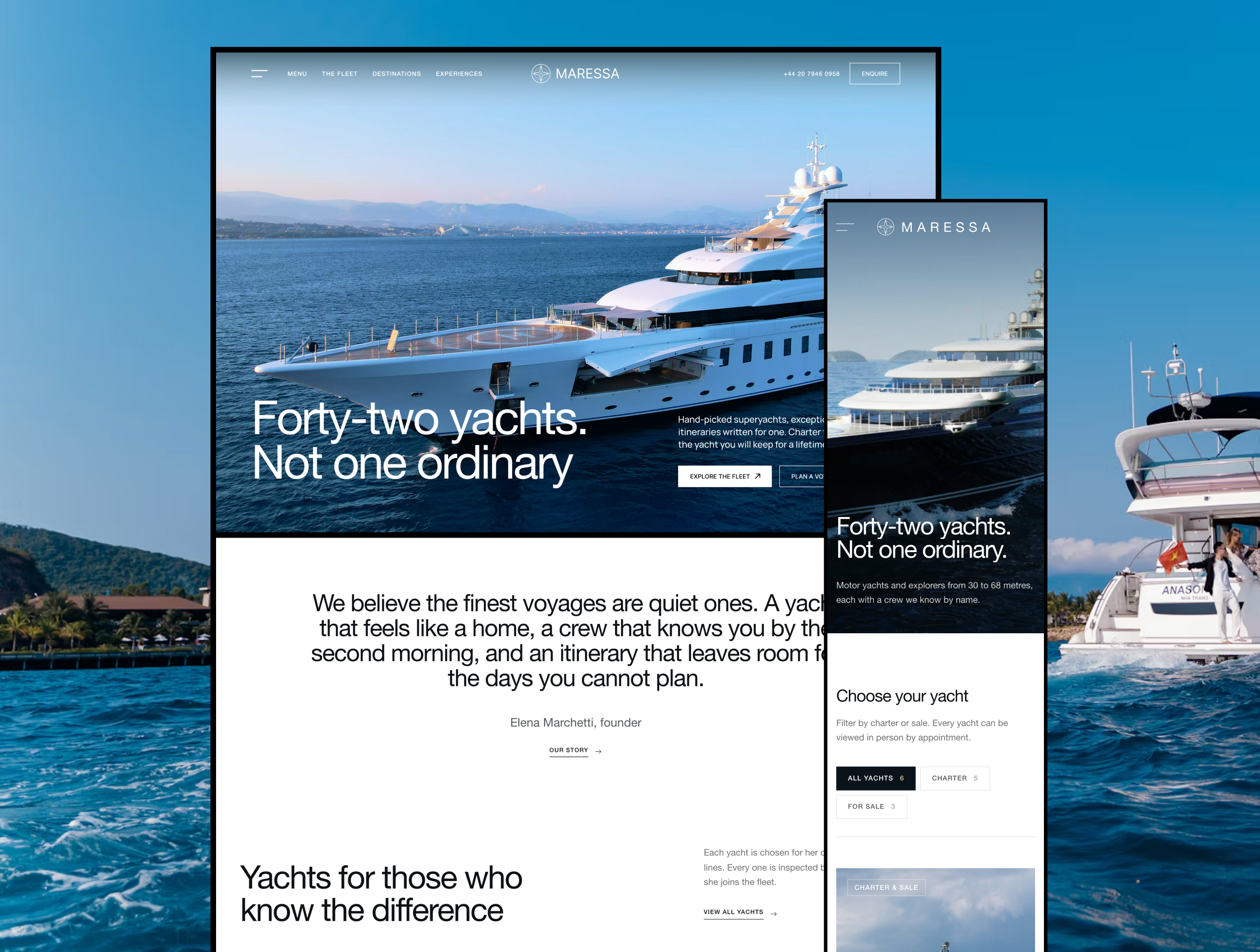 Maressa - Luxury Yacht Charter & Sales Website Template | rayso.studio Image 0