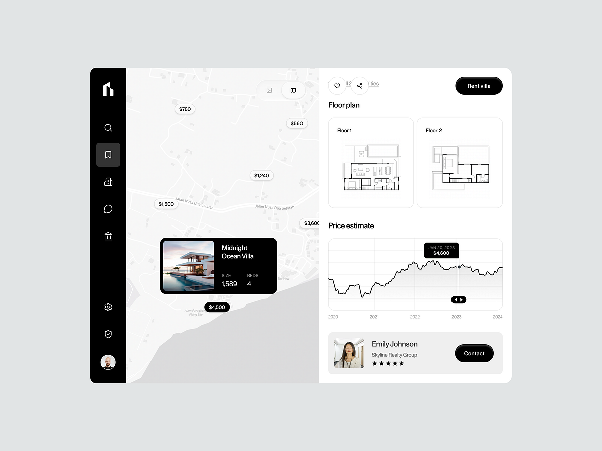 Real estate platform website card motion Image 1