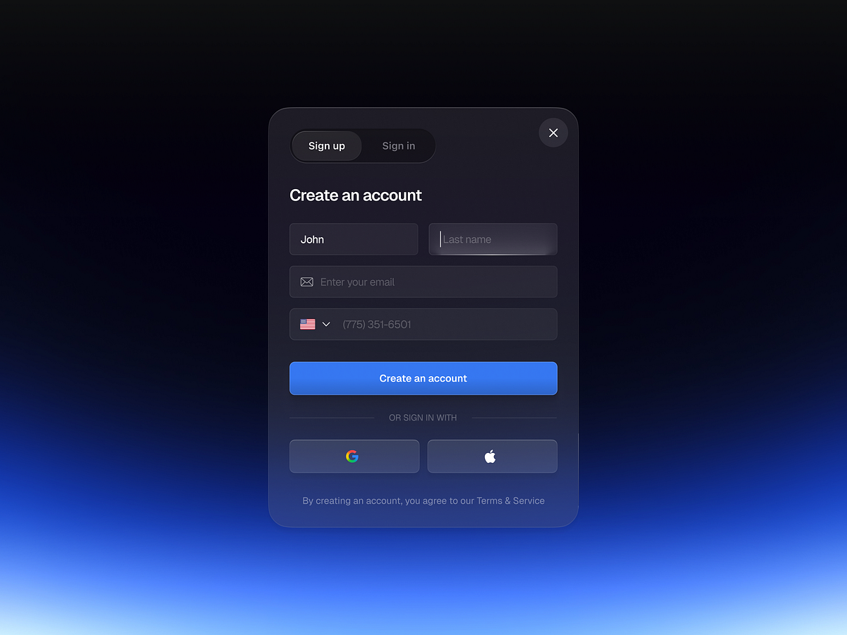 Sign up sing in login registration modal screen Image 2