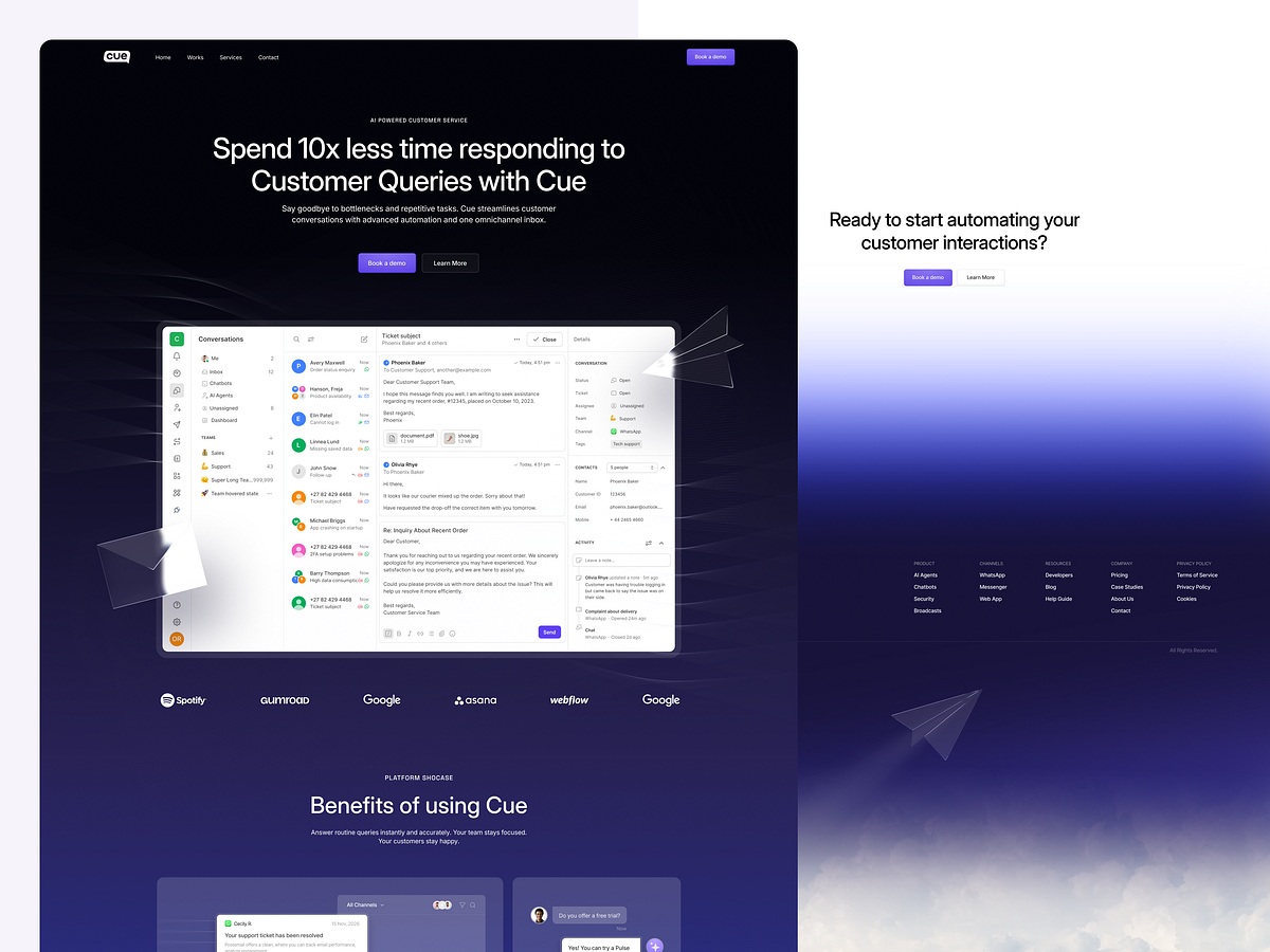 Cuedesk Landing Homepage Design