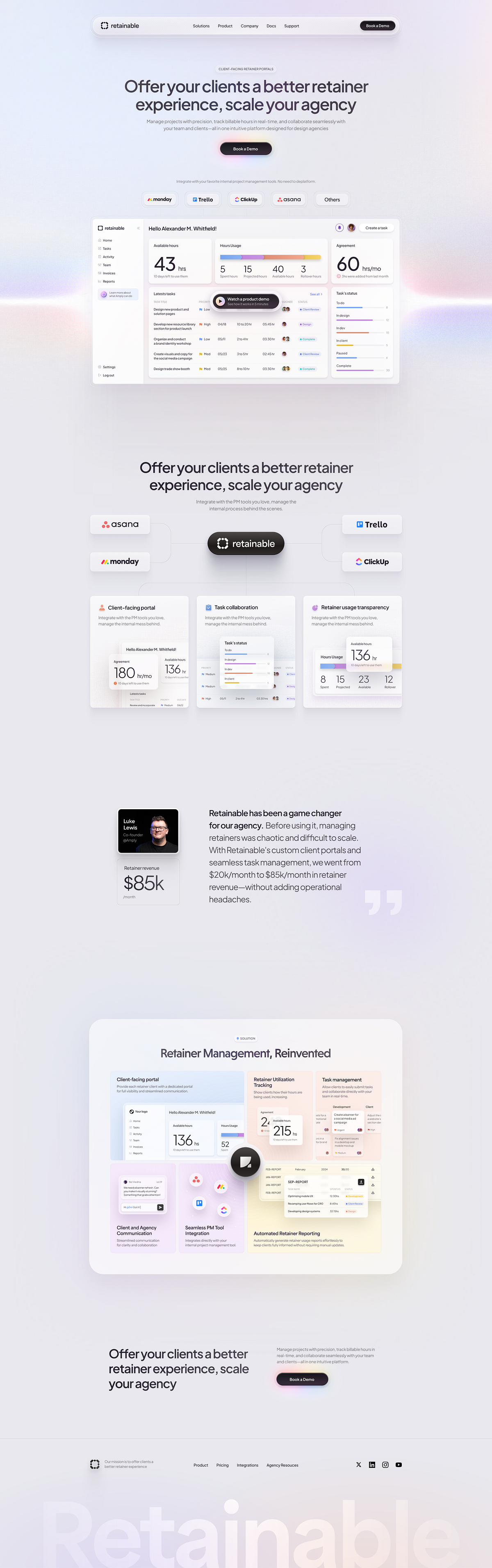 Retainable landing homepage page animation Image 0