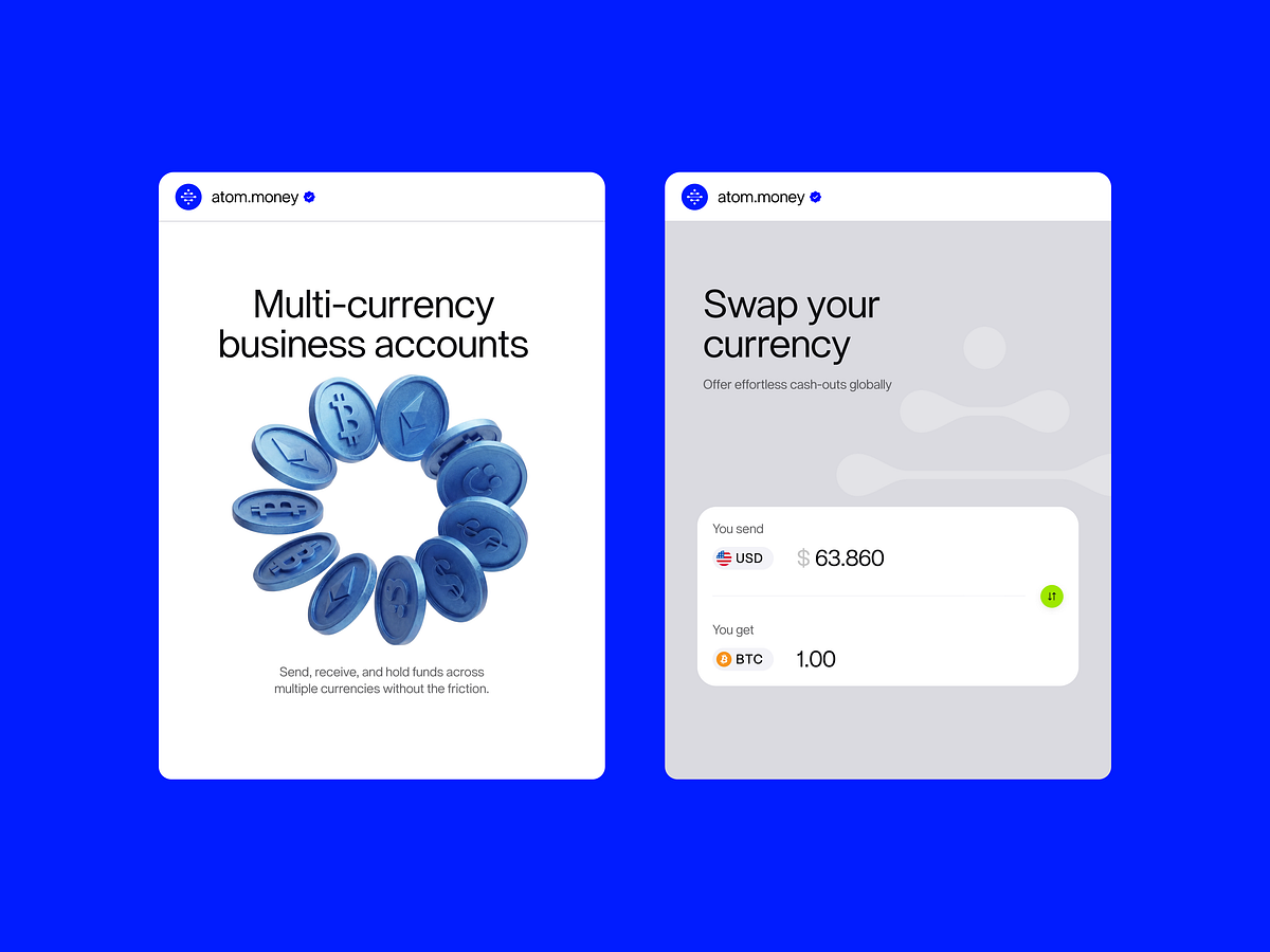 Branding system bento grid for fintech startup Atom Image 2