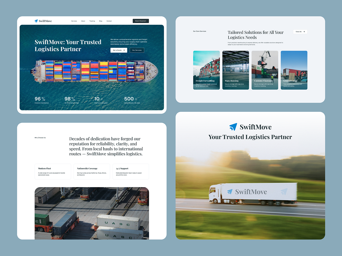 SwiftMove Logistics Company Web Design Landing Page Image 0