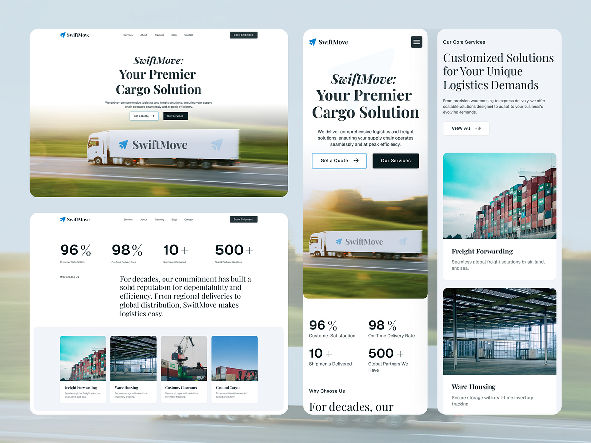 Landing Page Design for SwiftMove Cargo Company's Website Image 0