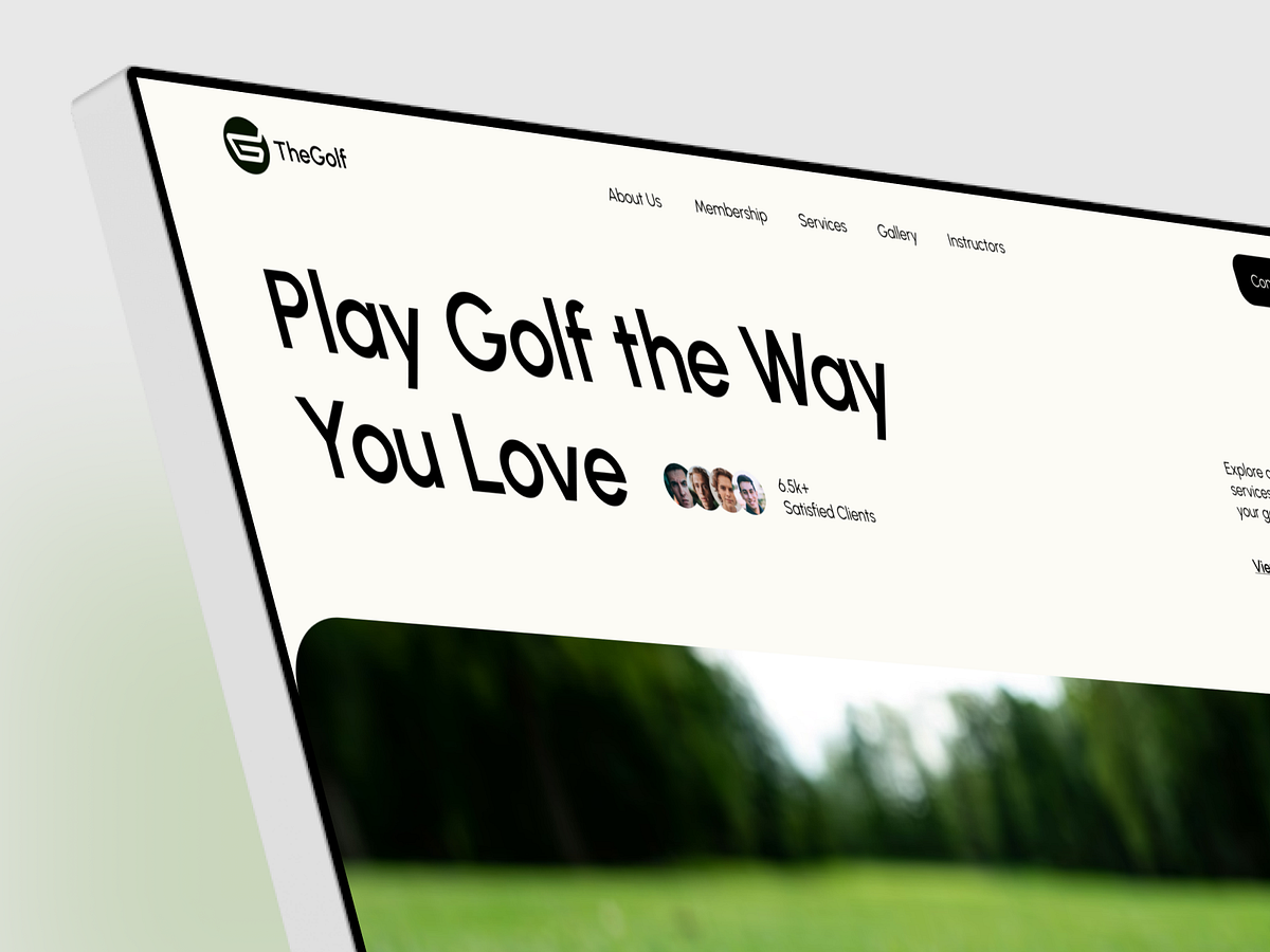 Golf Website UI Design - Hero Section Image 0