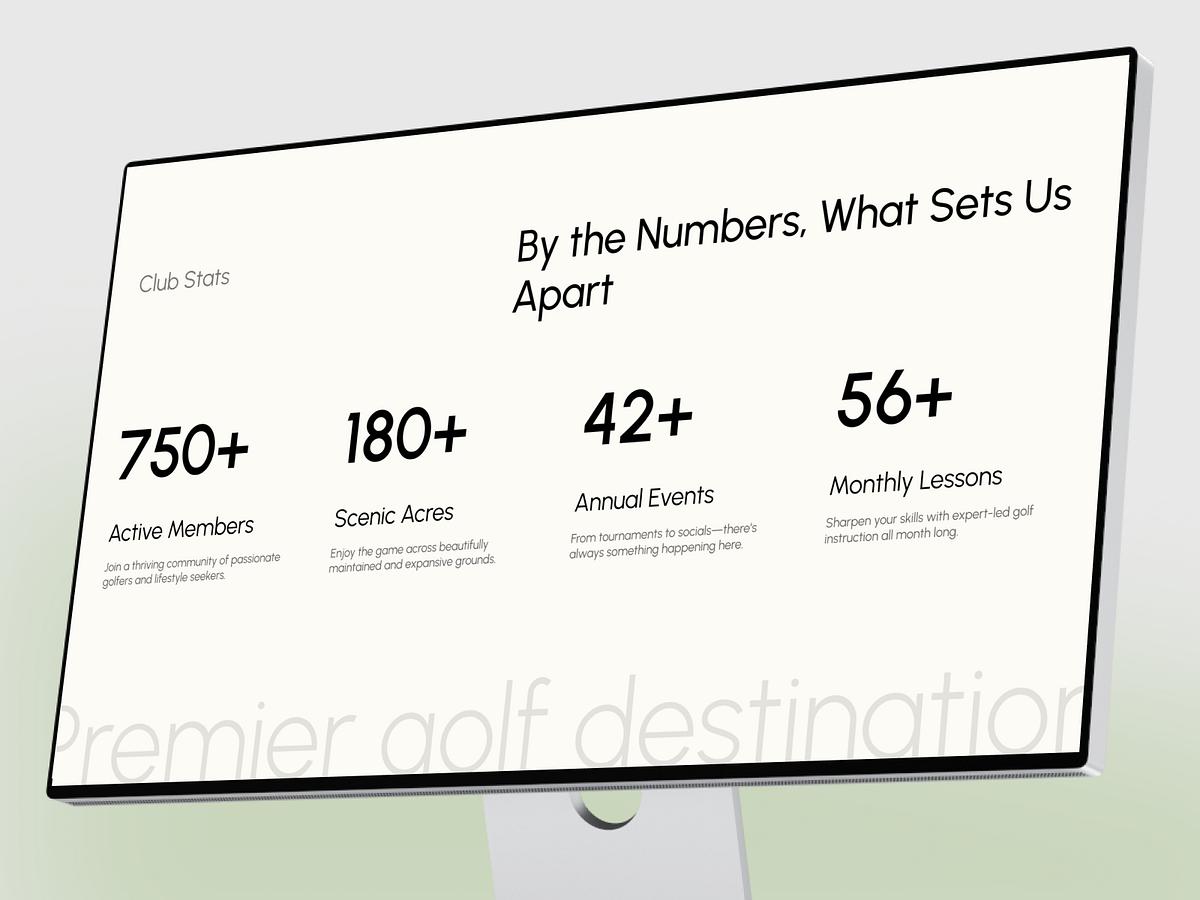 Golf Website UI Design - Hero Section Image 2