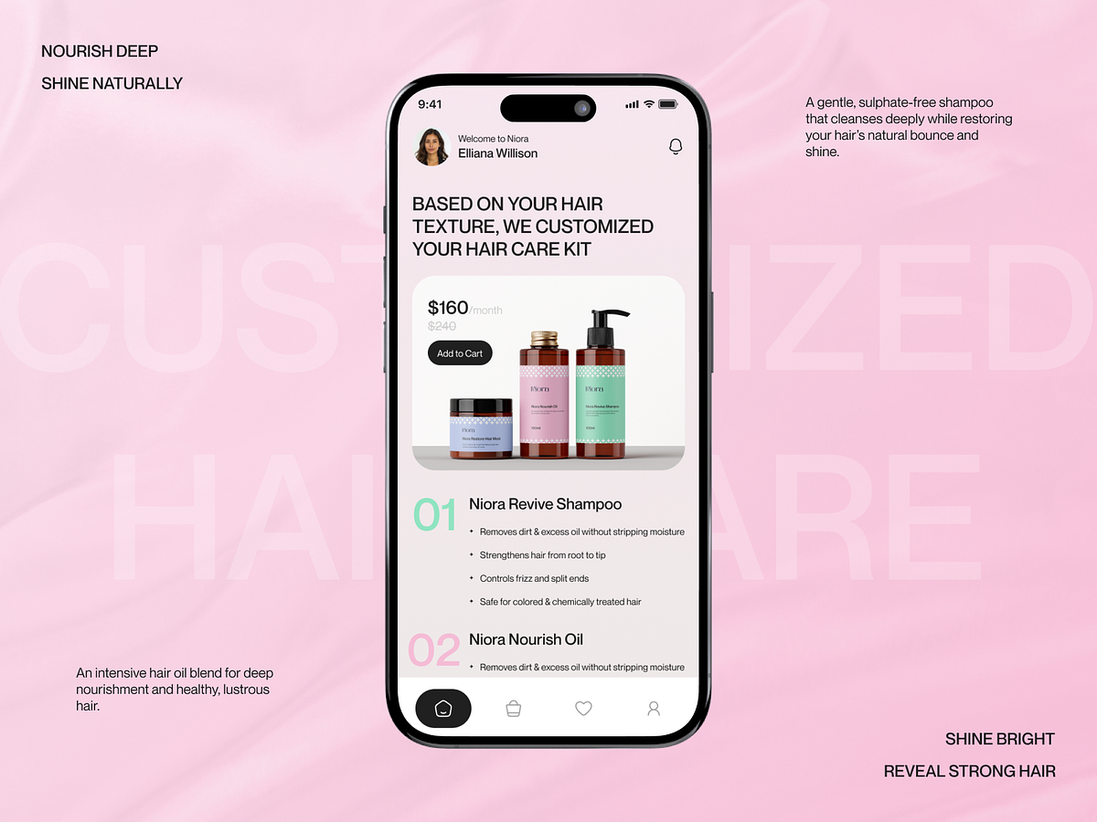 Hair Care Product Shopping App UI Design Image 0