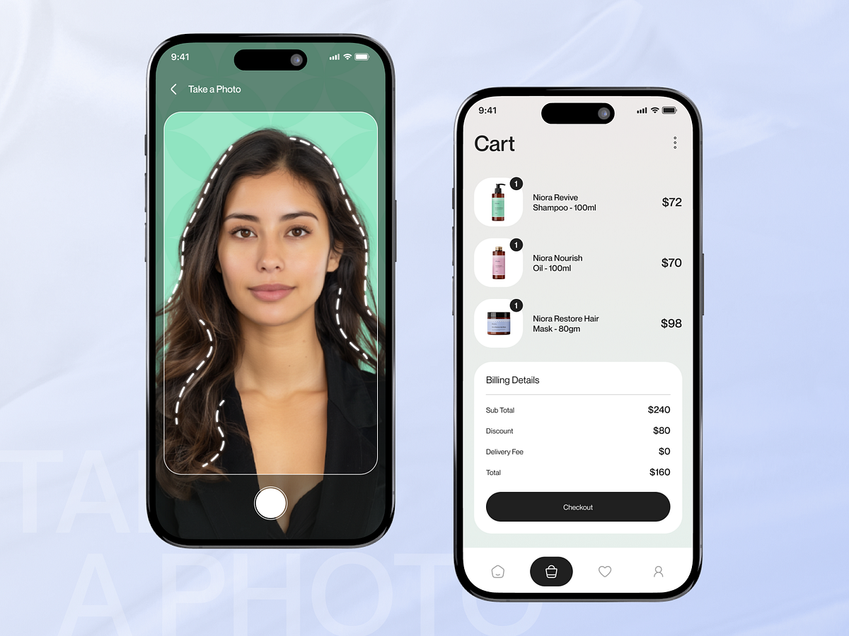 Hair Care Product Shopping App UI Design Image 1
