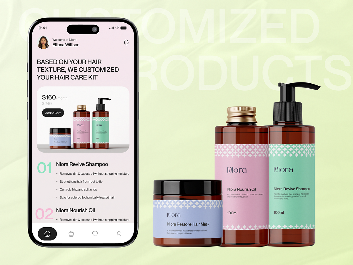 Hair Care Product Shopping App UI Design Image 2