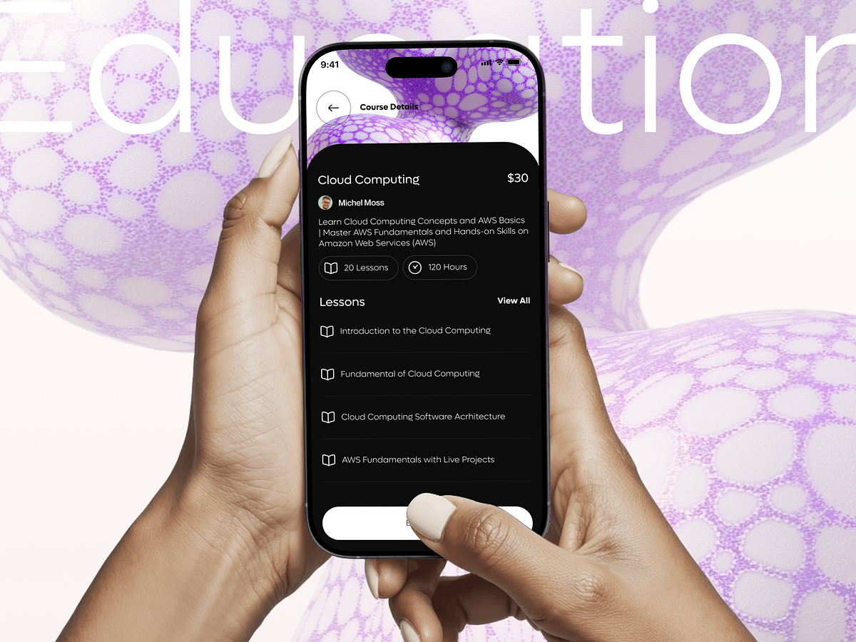 E-learning App UI Design Concept Image 1