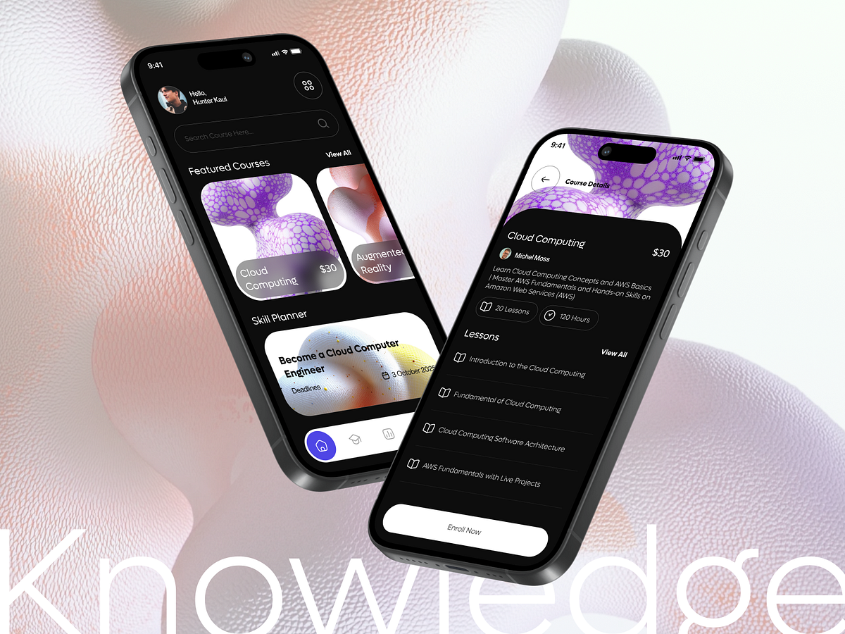 E-learning App UI Design Concept Image 2