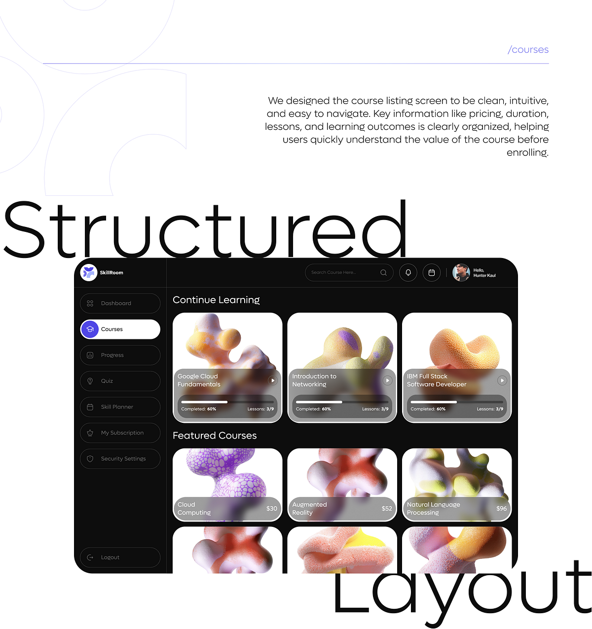 eLearning Dashboard UI Design Concept Image 2