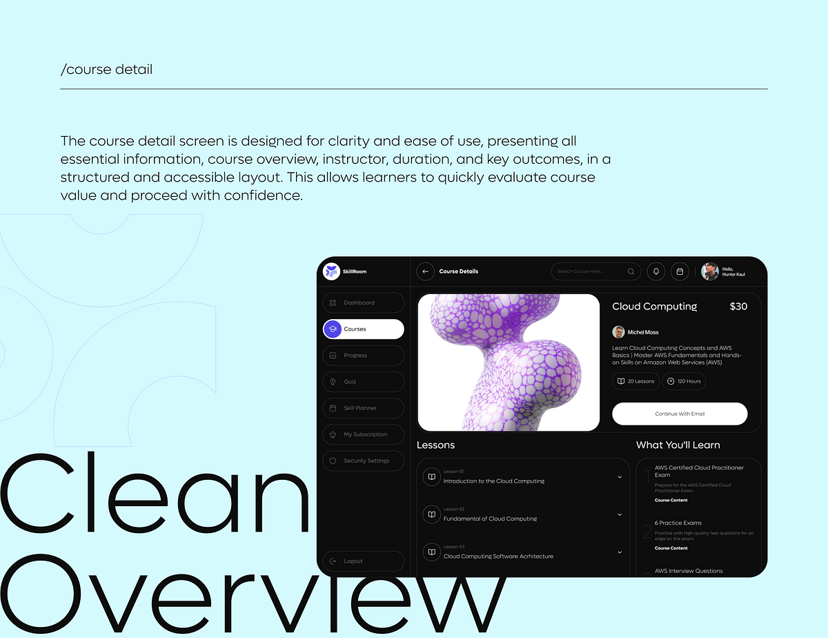 eLearning Dashboard UI Design Concept Image 4