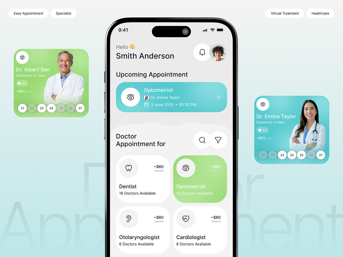 Online Doctor Appointment App Design