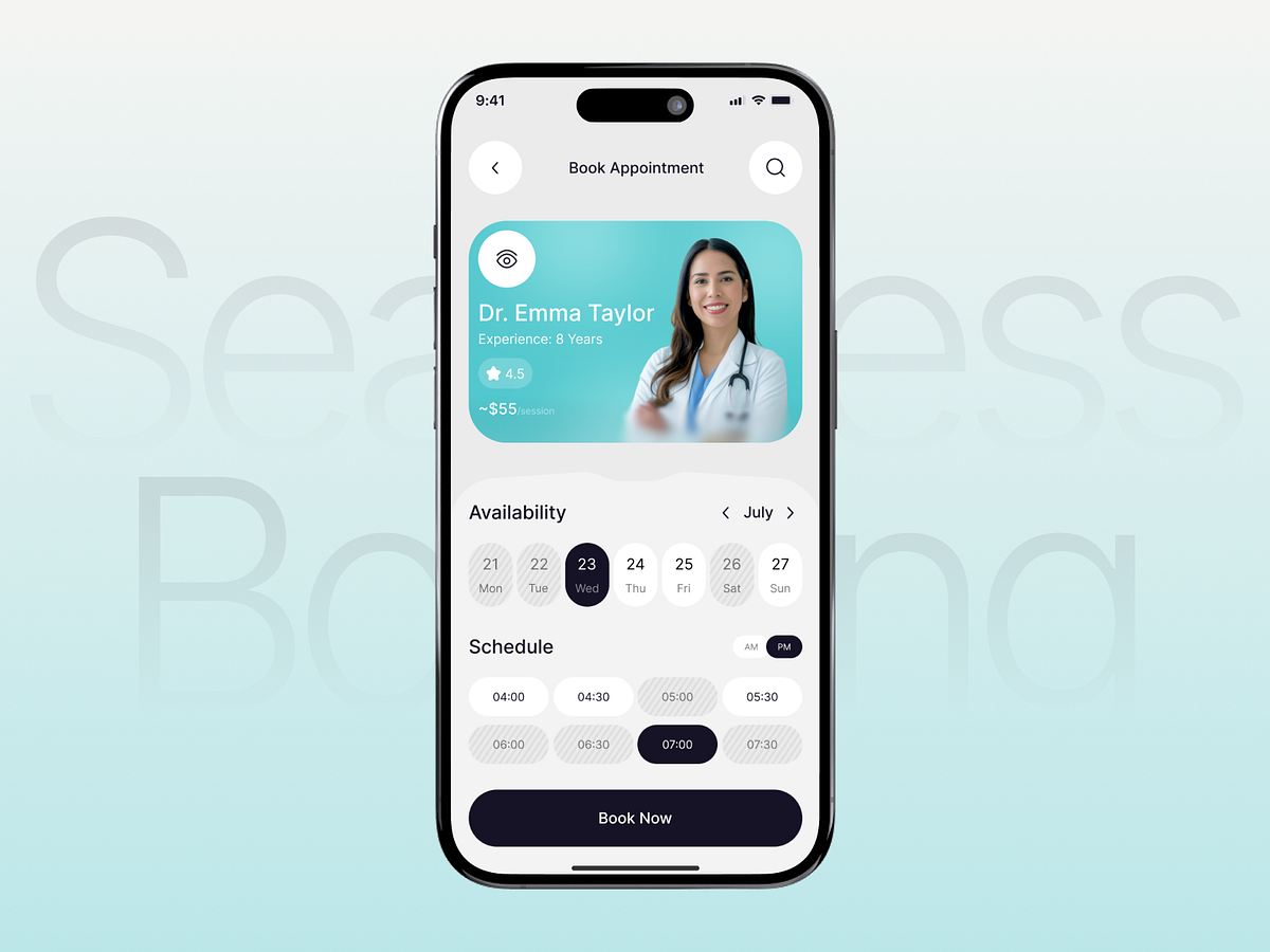 Online Doctor Appointment App Design Image 2