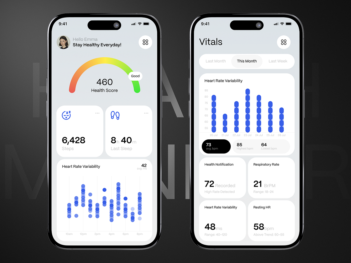 Health Monitor App UI Design Image 0