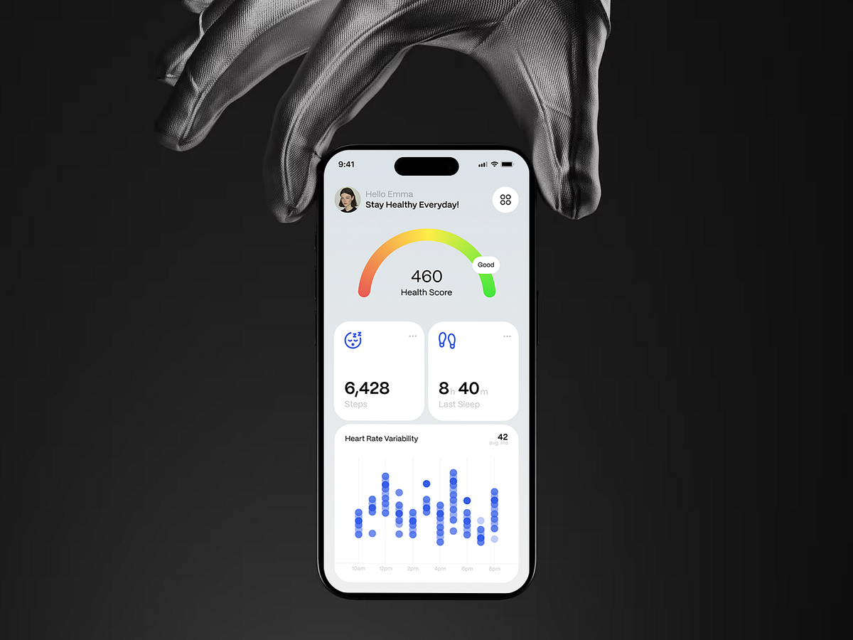 Health Monitor App UI Design Image 1