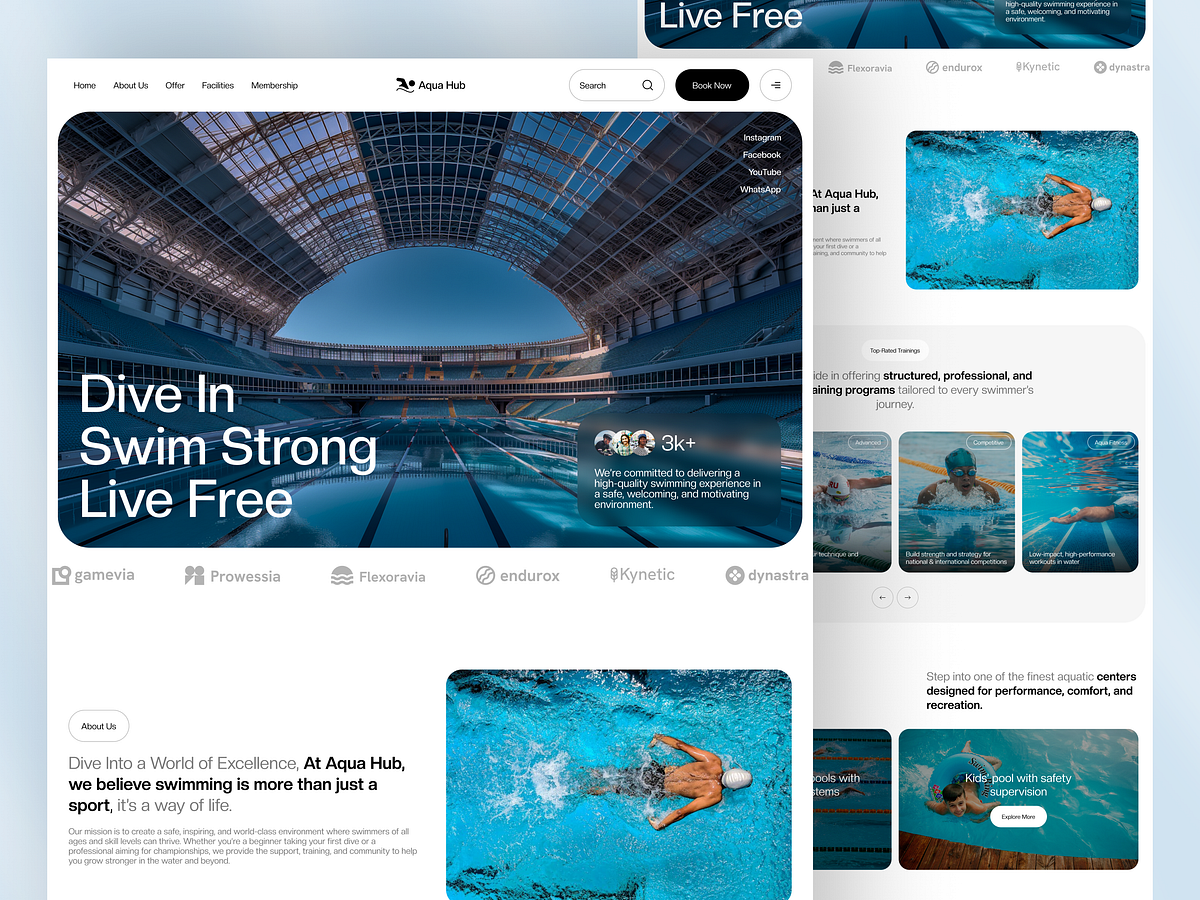 Swimming Club Website Design Image 1