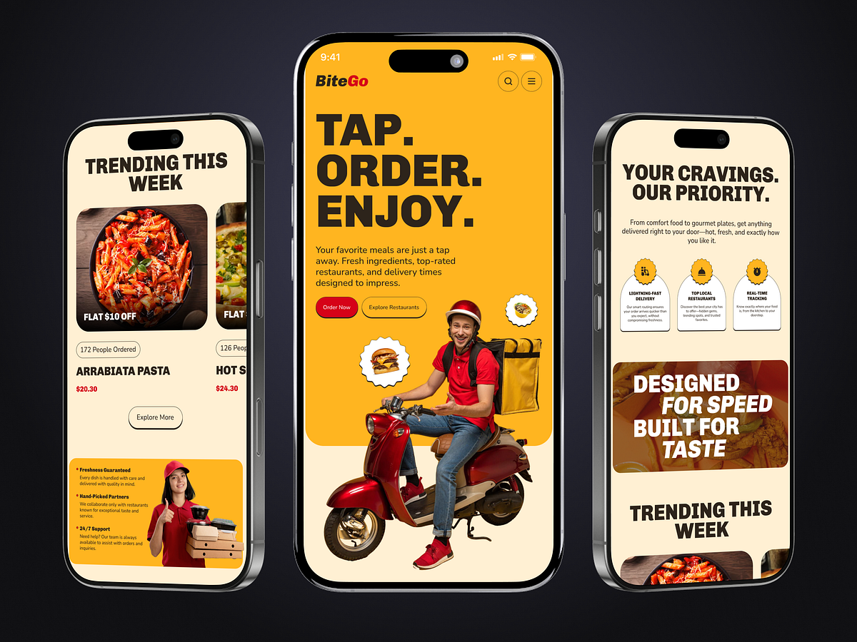 BiteGo - Food Delivery Landing Page Image 2