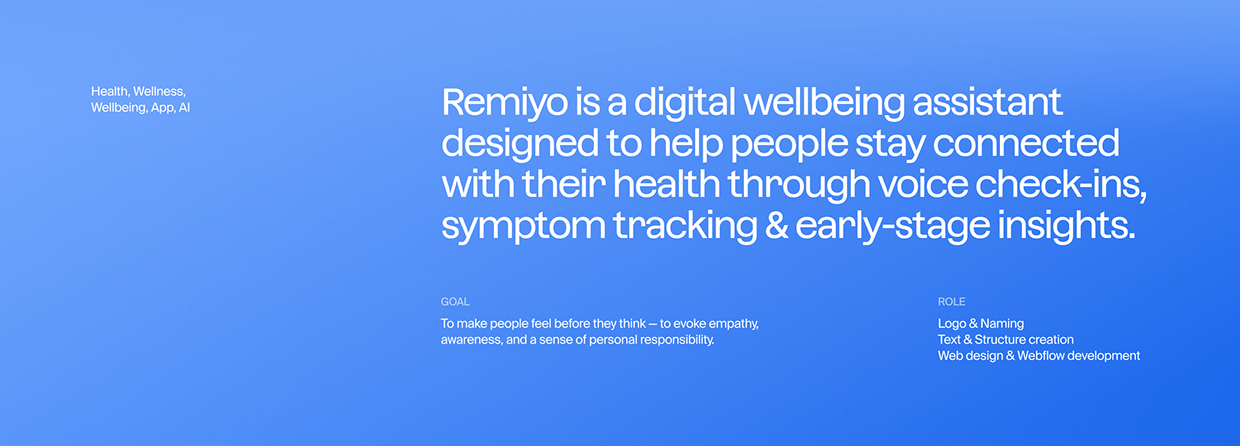 Remiyo – Website for Healthtech & Wellbeing startup Image 0