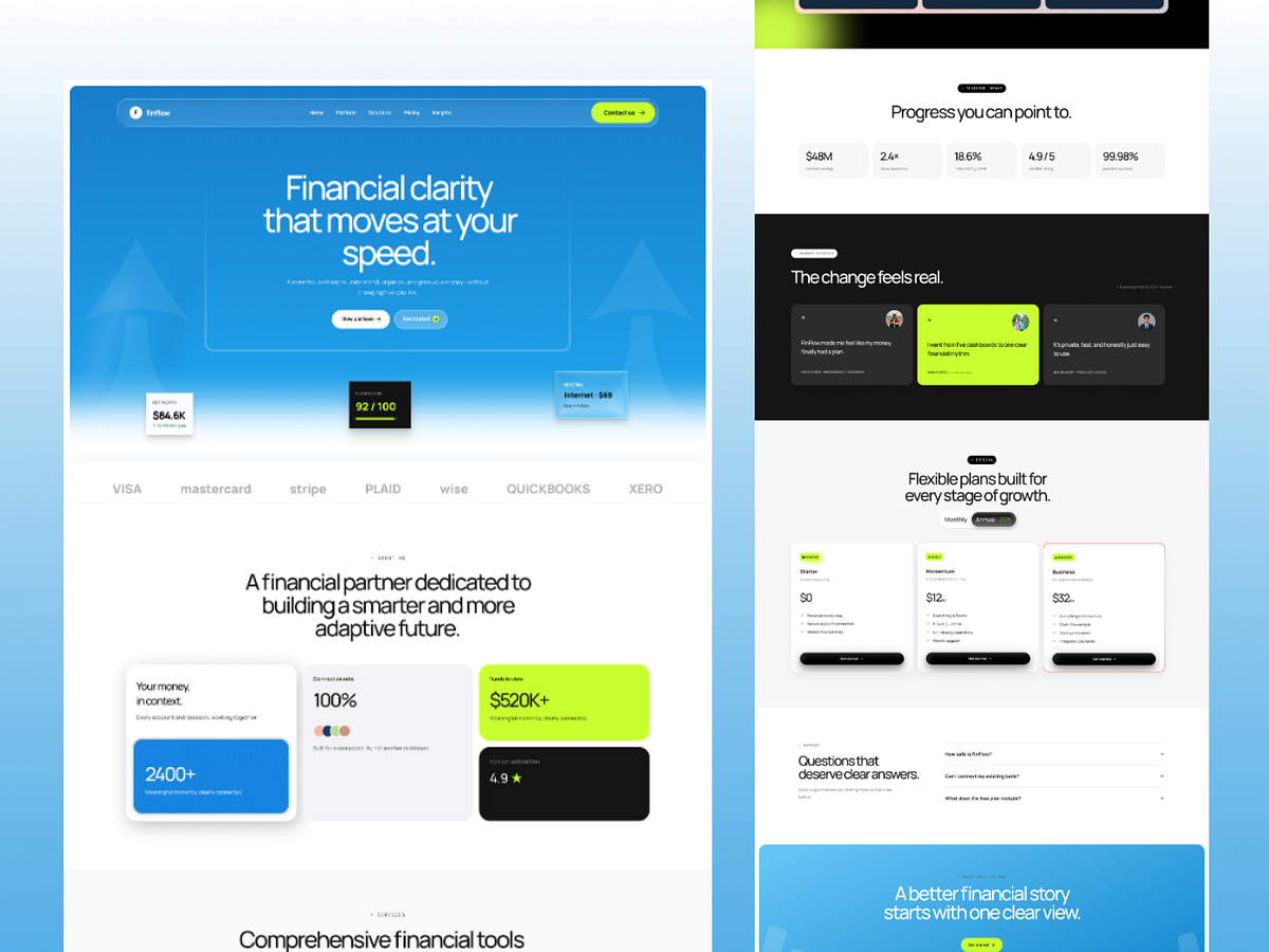 FinFlow — Modern Fintech SaaS Landing Page