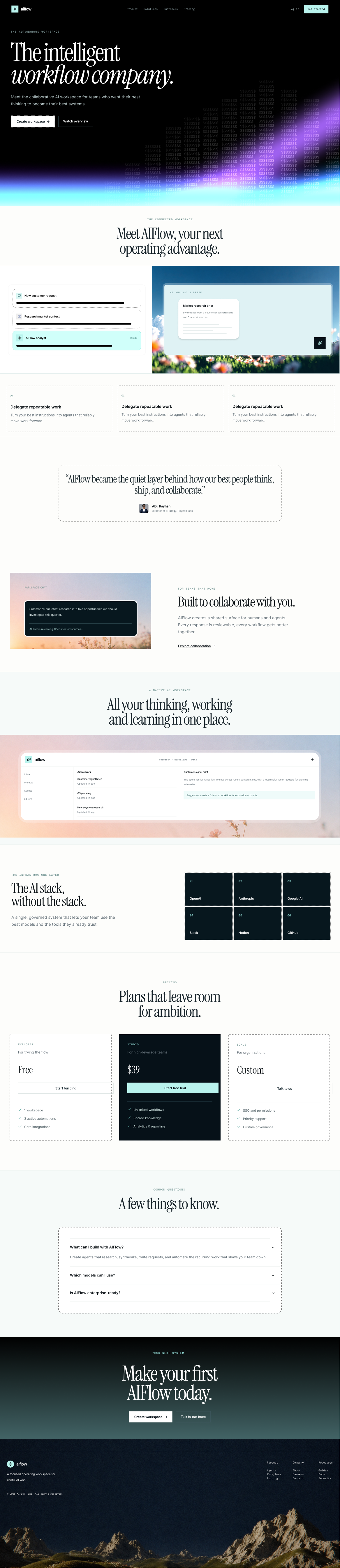AIFlow — Premium AI SaaS Landing Page Image 1