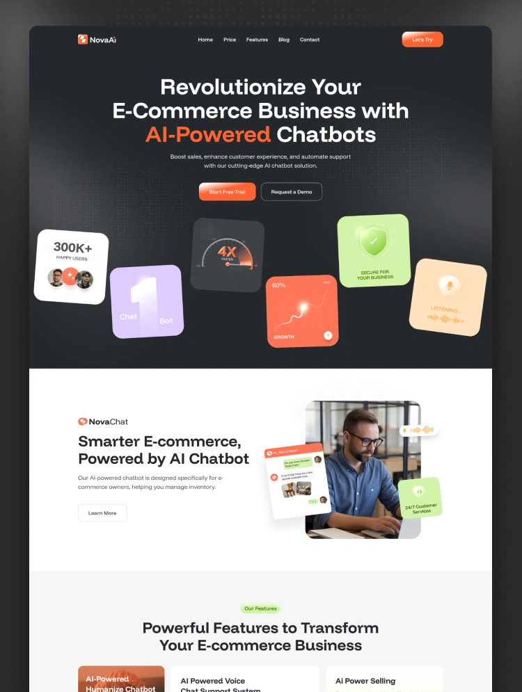 NovaAIPro Website Page Template for Webflow
