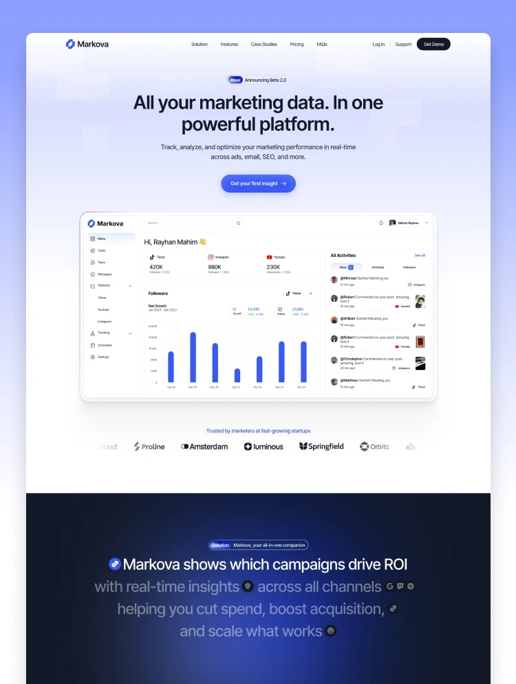 Markova Website Page Template for Webflow