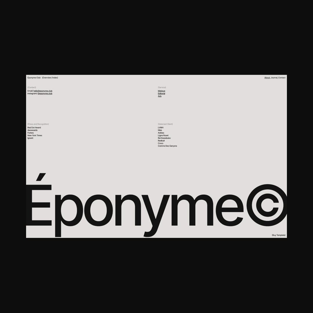 Eponyme Club, Webflow Template by Specimen© Image 1